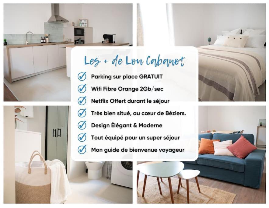 Lou Cabanot - Appartement Lumineux 3 Chambres - Parking Gratuit بزييه المظهر الخارجي الصورة